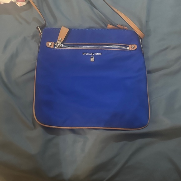 Michael Kors Handbags - Michael Kors Royal Blue and Tan Messenger Bag